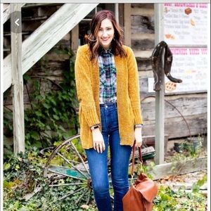 Pretty gold/mustard chenille cardigan